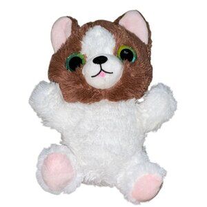 Goffa 9 inch 'Big Eye' Puppy Plush-Brown/white-GUC